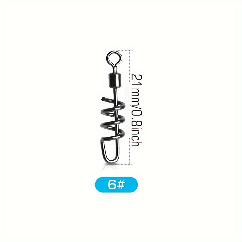 Image of 20pcs Fishing Swivels Corkscrew Snap Swivels Fishing Tackle Swivels Leader Lure Jigs Line Connector