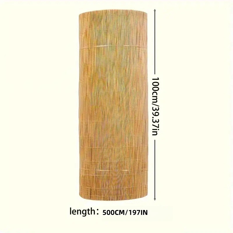 E-shop Große 5-Meter lange Schilfrohr Vorhangrolle: 5 M × 1 M (196.85 Zoll × 39.37 Zoll) - für Wand- und Deckendekoration, leicht, zuschneidbar -