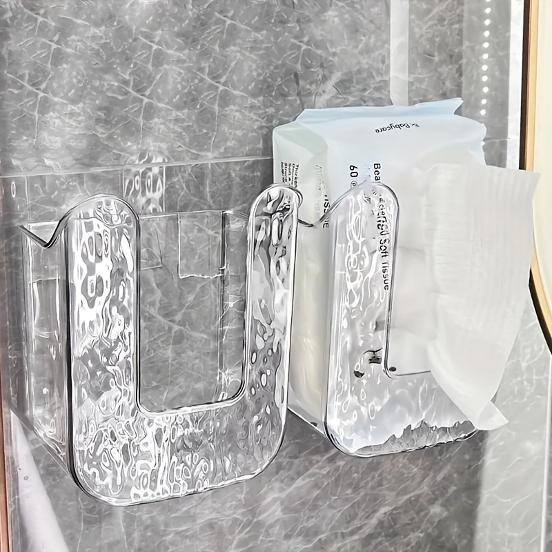 

Glacier Pattern Wall-mounted Wipes Holder - No Drill U-shaped Napkin Dispenser, Pet Tissue Storage Box For Kitchen, Bathroom & Bedroom Decor