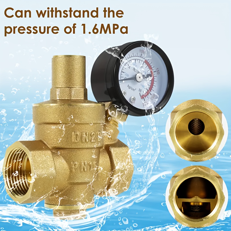 Reducing Valve, DN20 3/4 Inch Brass Pressure Reducing Valve Adjustable Water Control Regulator 1 6mpa Industrial Relief Valves