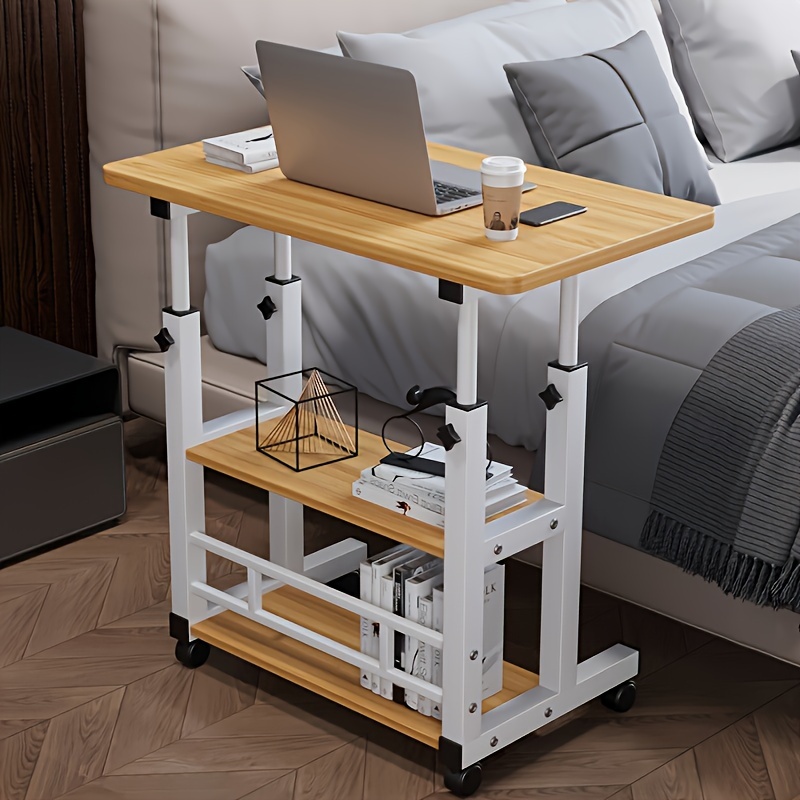 adjustable height multi layer rolling computer desk with storage shelves ideal for home bedroom dorm and study modern foldable no electricity needed study essentials modern study desk adjustable height desk 0