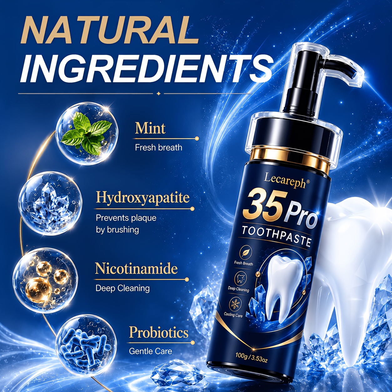 Lecareph Toothpaste with Niacinamide & Hydroxyapatite