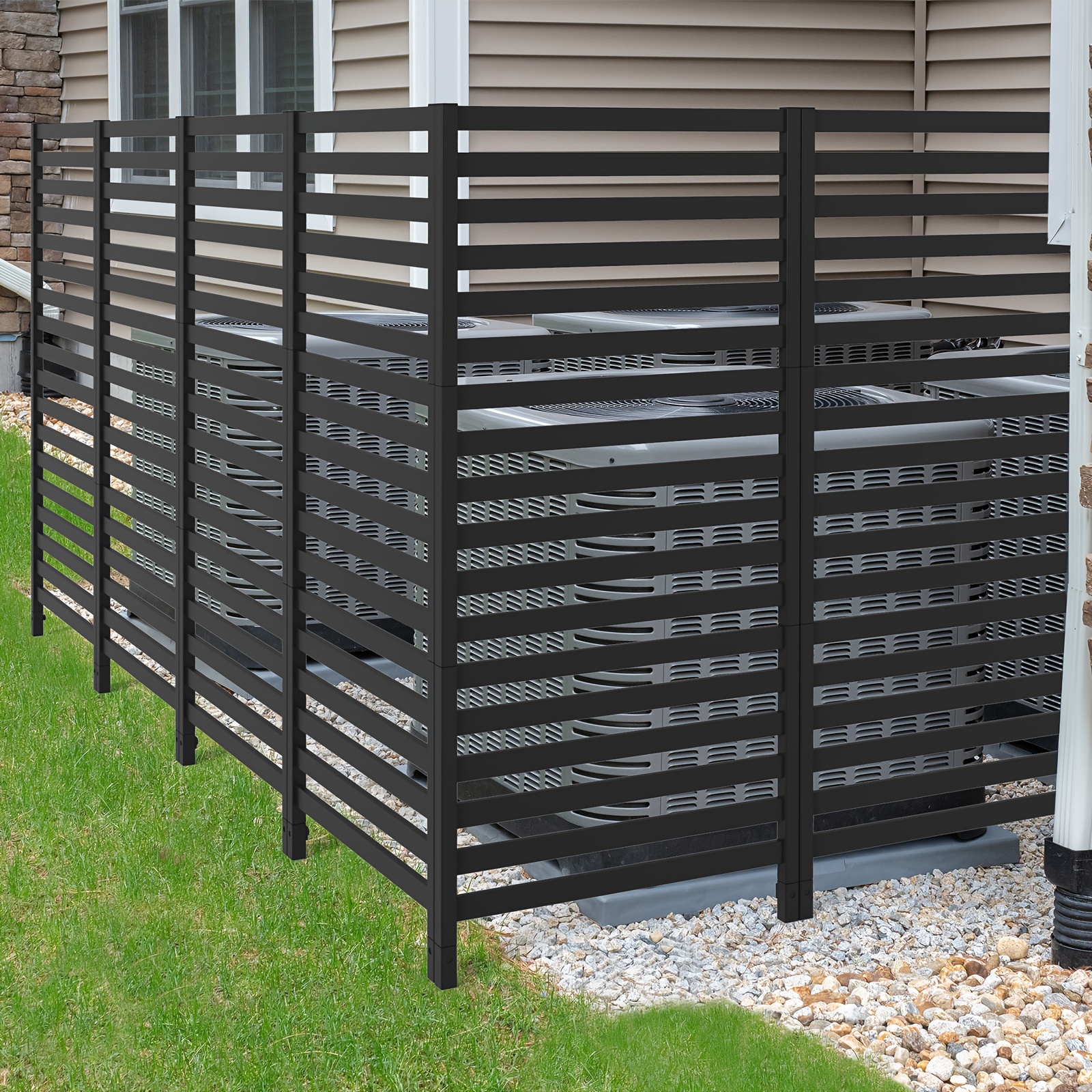 

Privacy Fence 12 Pack, Air Conditioner Fence 16'' × 22'', Privacy Fence Screen, Trash Can Pool Equipment, Privacy Panels, Pin Style Panels Outdoor For Garden Patio (black)