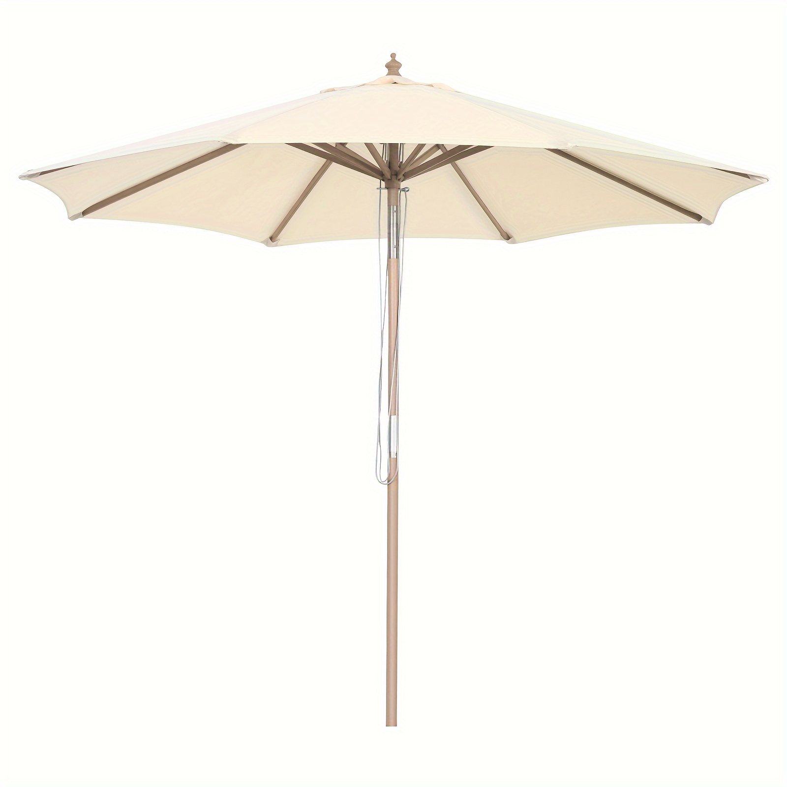 

Parasol en bois, parasol de jardin avec 8 baleines, parasol de marché inclinable, parasol de terrasse beige, système de câble de parasol en bois pour jardin, plage, piscine et café (270 cm x 248 cm)