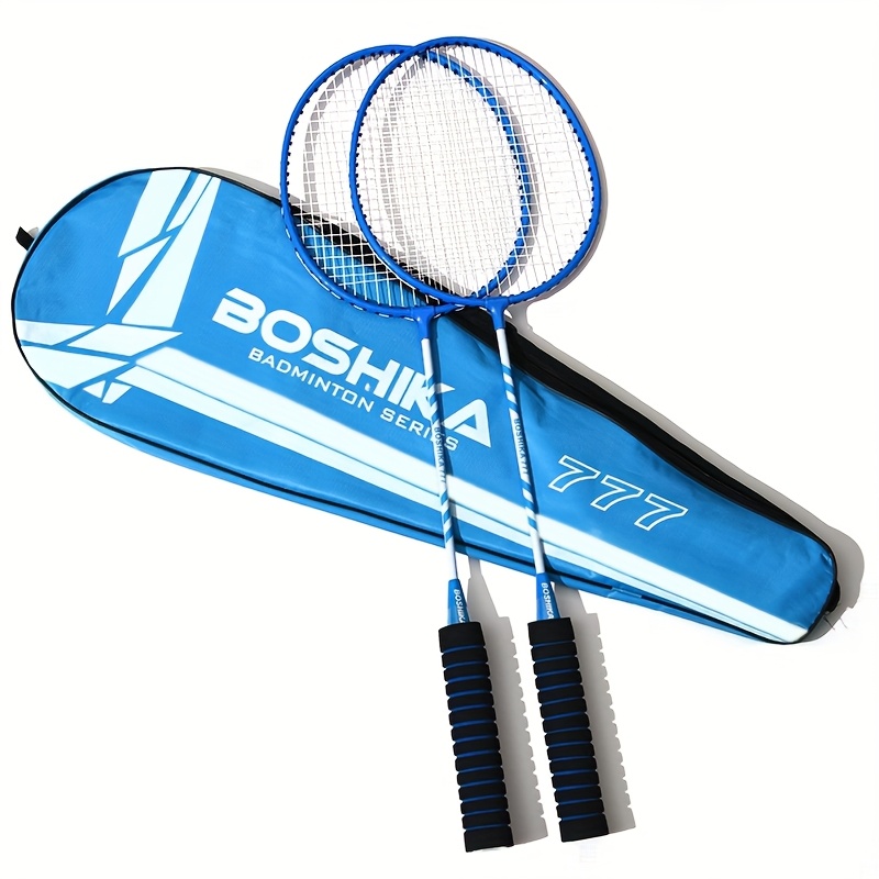 2pcs boshka professional badminton rackets iron alloy large ideal for advanced training outdoor sports carrying case perfect christmas new year gift badminton training aerodynamic frame graphite handle grip best for christmas details 0