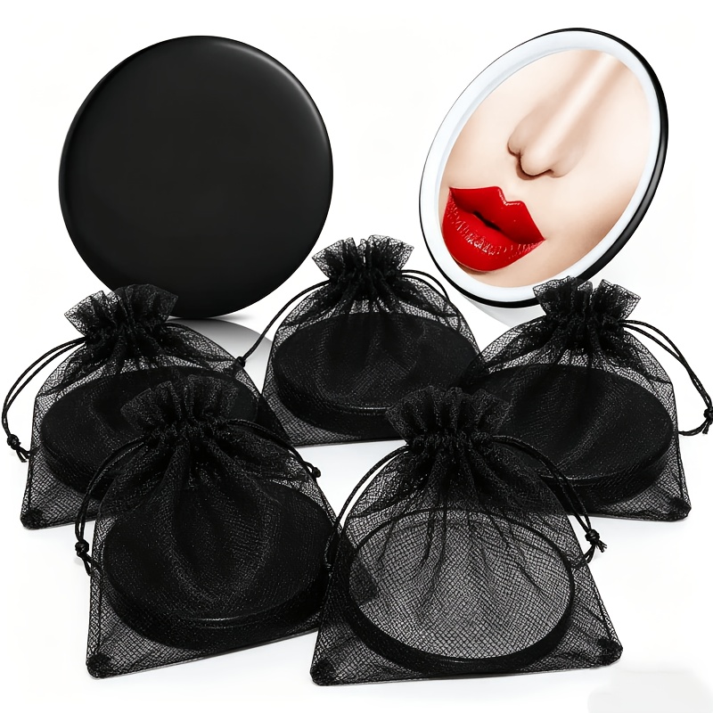10pcs Compact Portable Single-Sided Round Mirror with Bags