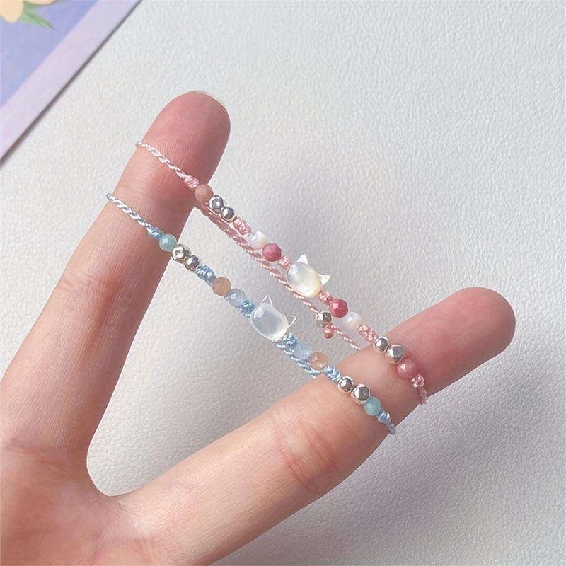 Sweet Candy Color Beimu Cat Bracelets for Couples