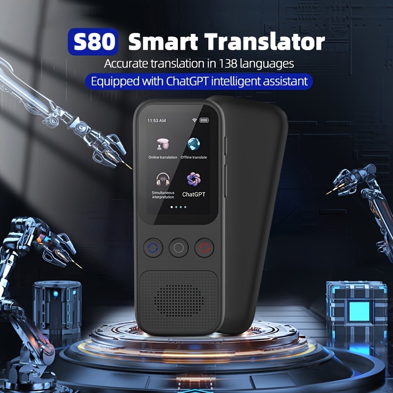 Dispositivo traductor de idiomas, traducción de voz en tiempo real  bidireccional, compatible con 138 idiomas, traducción portátil sin conexión  en