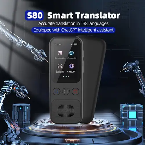 Dispositivo de traductor de idiomas portátil, traductor inteligente de voz  y fotos bidireccional en tiempo real, soporta 106 idiomas, hasta 180 horas
