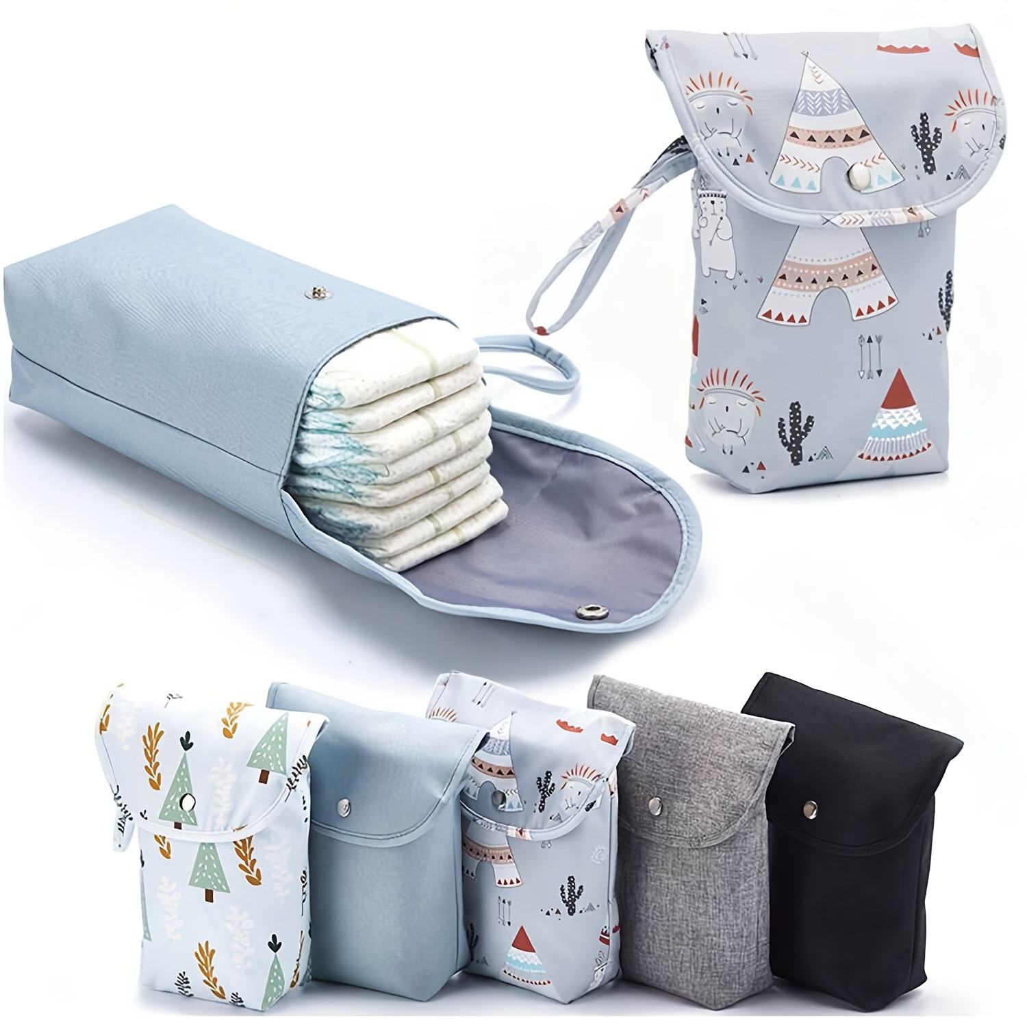 

Portable Diaper Storage Bag For - Polyester, Ideal For Diapers & Wet Wipes