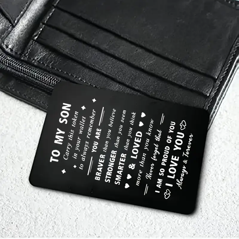 1pc Engraved Metal Wallet Insert Card Love Note Card For Expressing ...