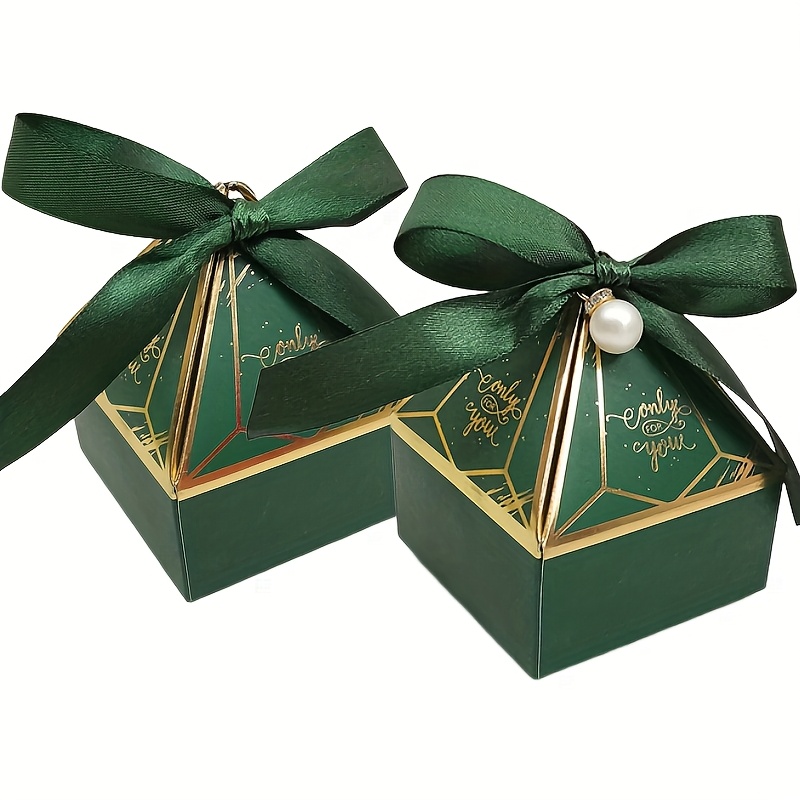 E-shop Geschenk für Sie/Ihn 50 Stück Neues Kreatives Kegel Ger Zelt Design Geschenkpapier Box Verlobungs Geburtstagsgeschenkbox Heißfolienband mit