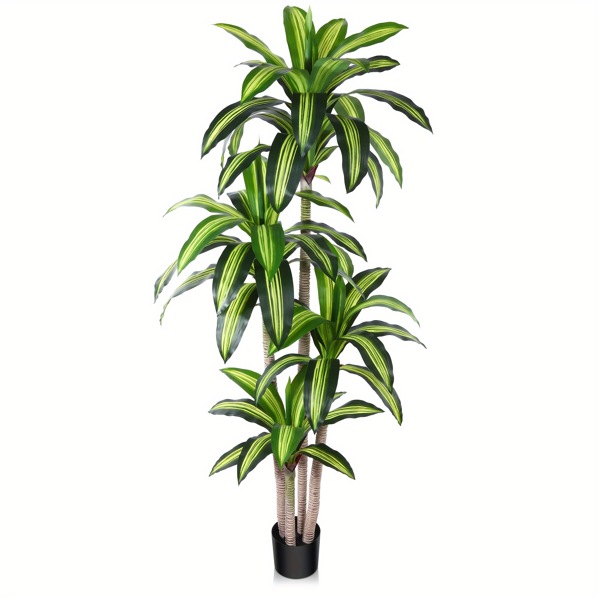 TEMU Arbre de Artificiel, Plantes de Faux de 4 pi/5 pi/6 pi de hauteur en pot, Plante de sol en soie artificielle pour intérieur et extérieur pour la