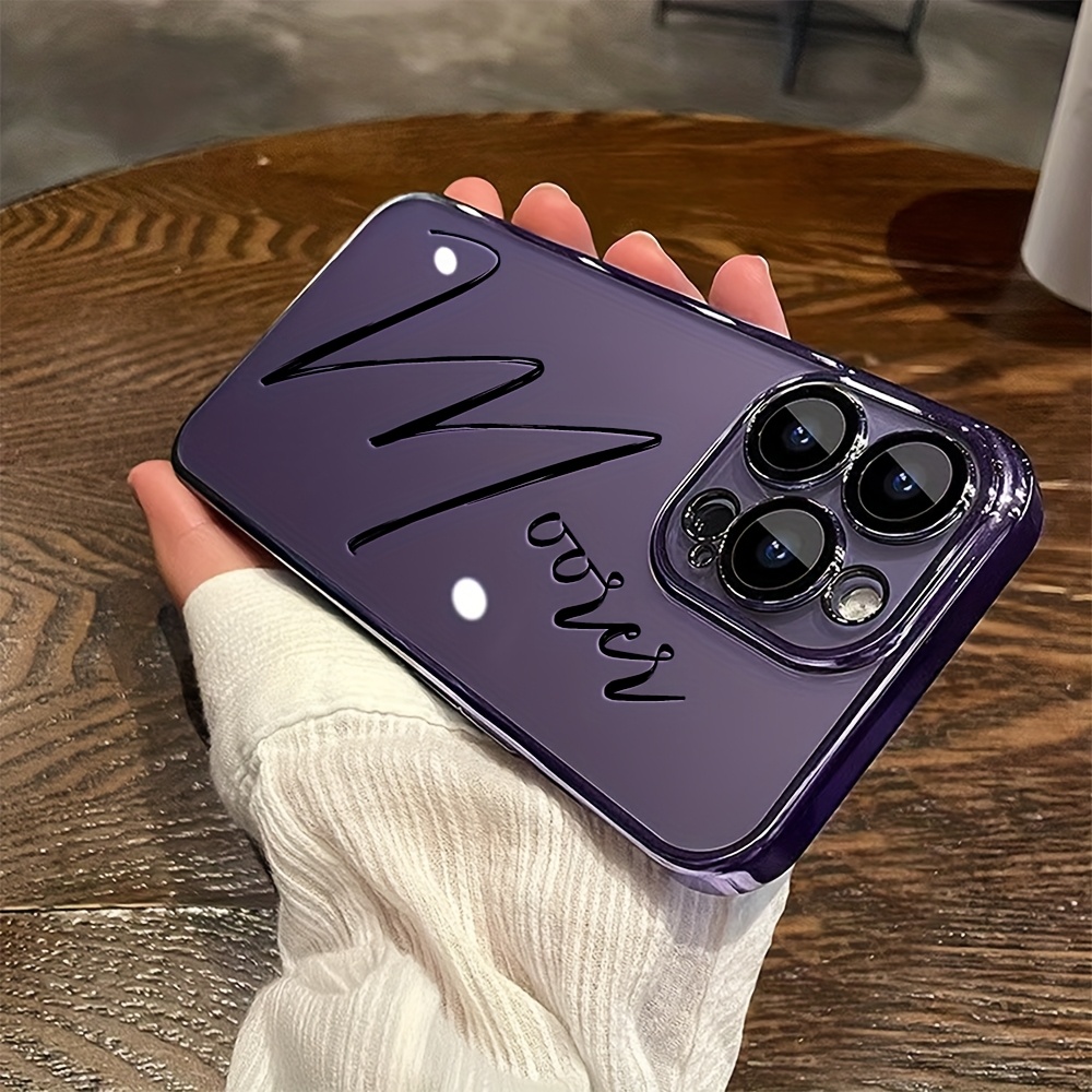 TEMU Phone Case - Personalized Customizable Diy Name Phone Case With Calligraphy Design Compatible With Iphone 17 16 15 14 13 12 And 11 Pro Luxurious