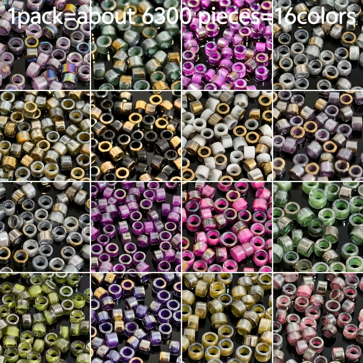 TEMU 6300 pezzi, 16 colori, set di perline sfumate ,5 mm, perline in vetro a forma di �� per braccialetti, catene, collane e come regalo premuroso per