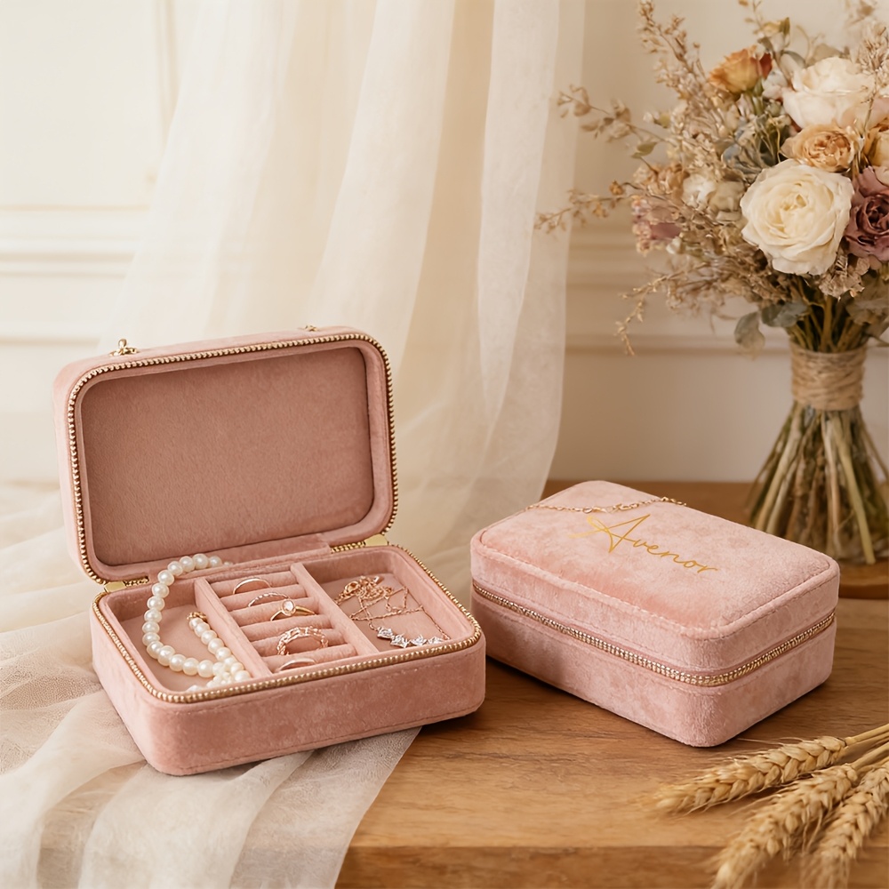 Personalized Jewelry Organizer with Velvet Interior