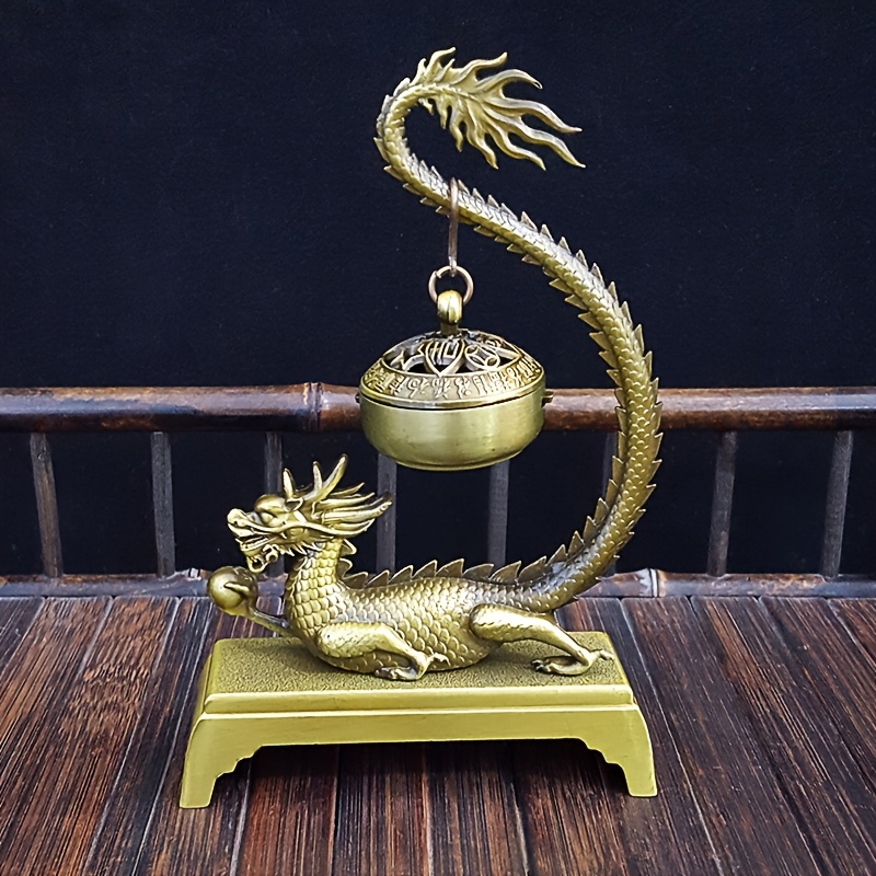 

Elegant Metal - Fragrance-free, Creative Design With Dragon & Bell Base, Ideal For Living Room Decor & Aromatherapy Enthusiasts