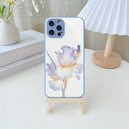photo de l'article étui téléphone : violet aquarelle 3, étui premium en verre métallisé , double chute, design original, compatible avec iphone 15 pro max, iphone 14, iphone 13, iphone 12 pro max, iphone 11 et les modèles