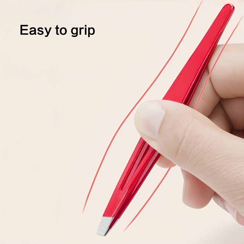 Close-Fitting Slant-Tip Eyebrow Tweezers for Hair Removal