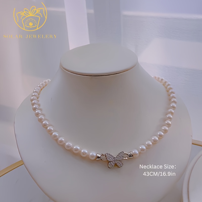 Women's Handmade Elegant Freshwater Pearls Collar Necklace, Gift Ready
