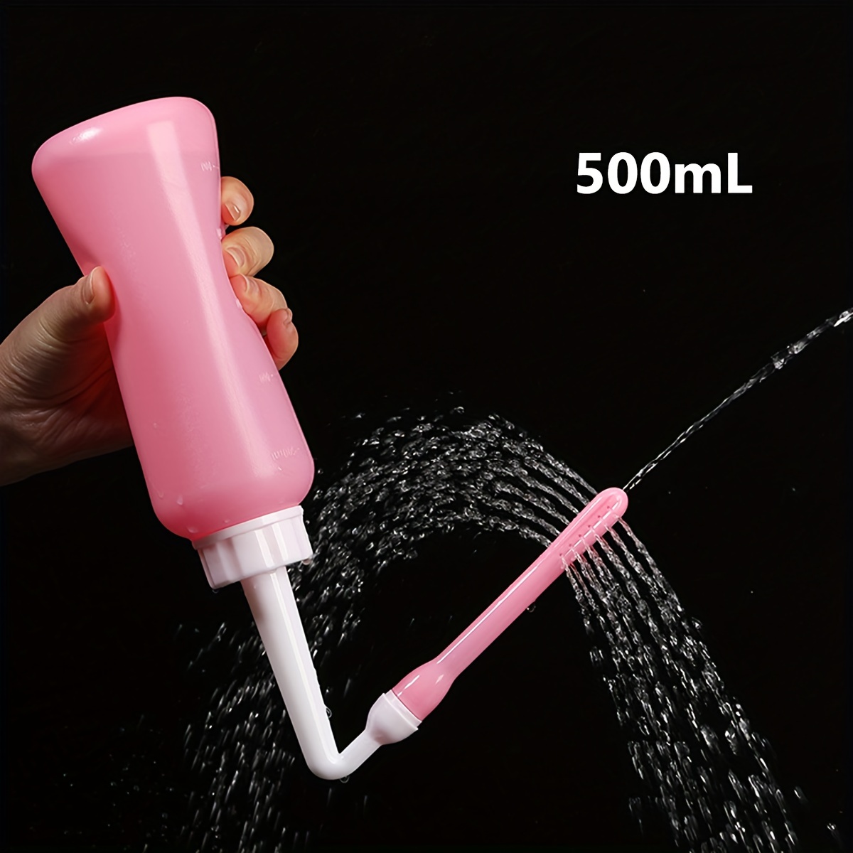 

1pc 500ml Irrigation Washer, Portable Bidet With 2 Types Of Nozzles, Reusable Cleaning System For Women, Cleaner, Rinser, Personal Hygiene Cleaning And Travel Use