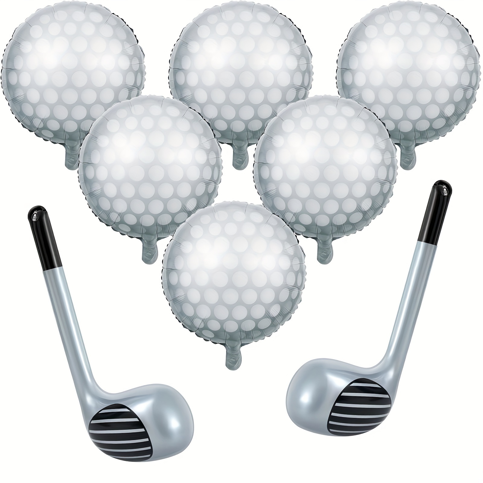 

7pcs Golf Balloons Decorations 6pcs 18'' Huge Golf Ball Balloons 1pc Golf Club Balloons Foil Aluminum Sports Balloons For Golf Themed Birthday Party Supplies Favors