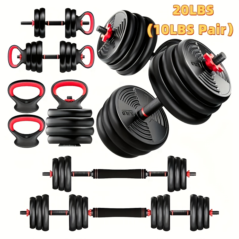adjustable dumbbell set 20 30 70 90lbs free weights set with   nut 4 in 1 weight set used as kettlebells barbell push up stand   for home gym workouts suitable for men   gift for fitness enthusiasts