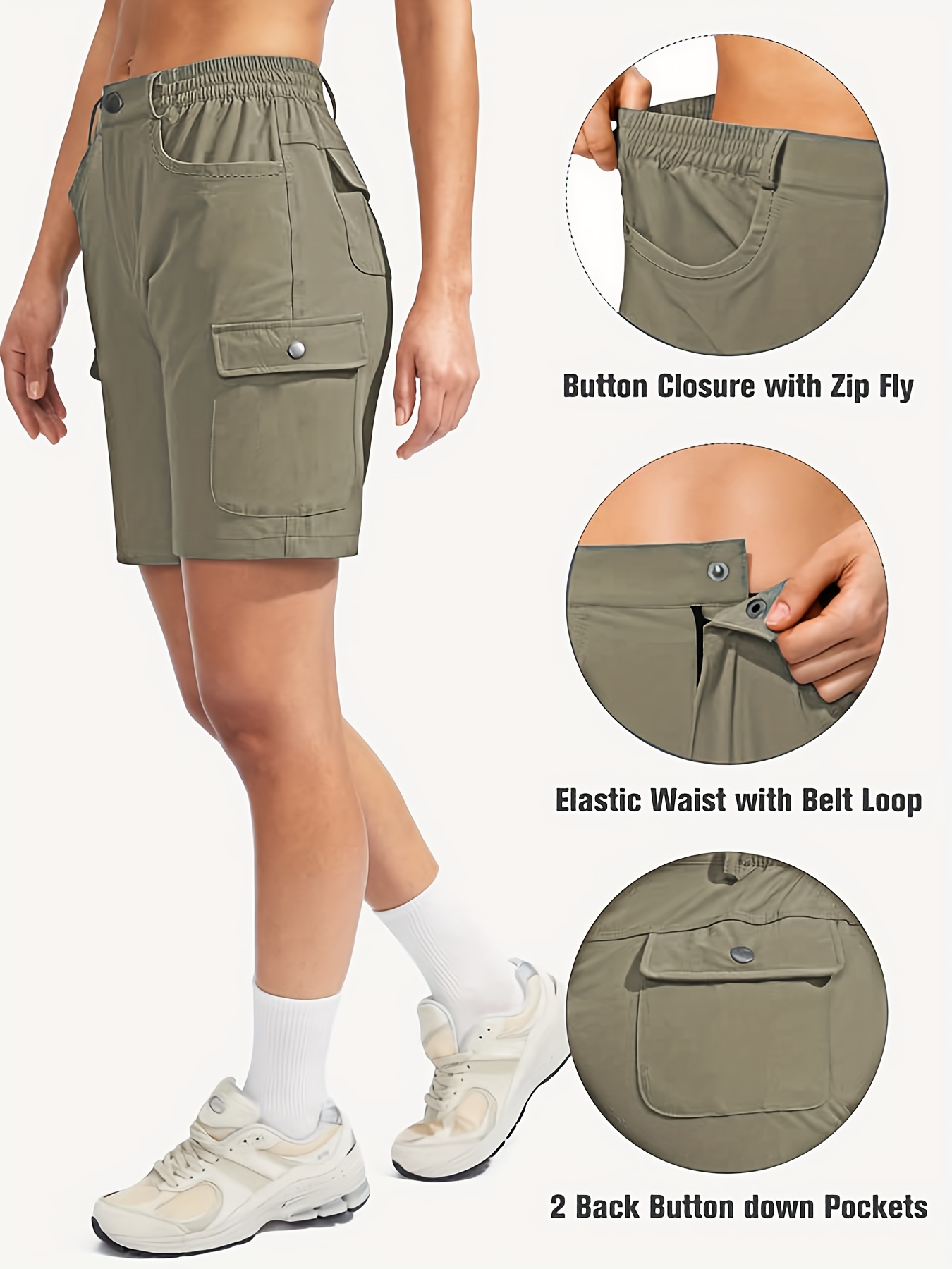 dames cargo shorts voor wandelen met 7 zakken lichtgewicht - Temu