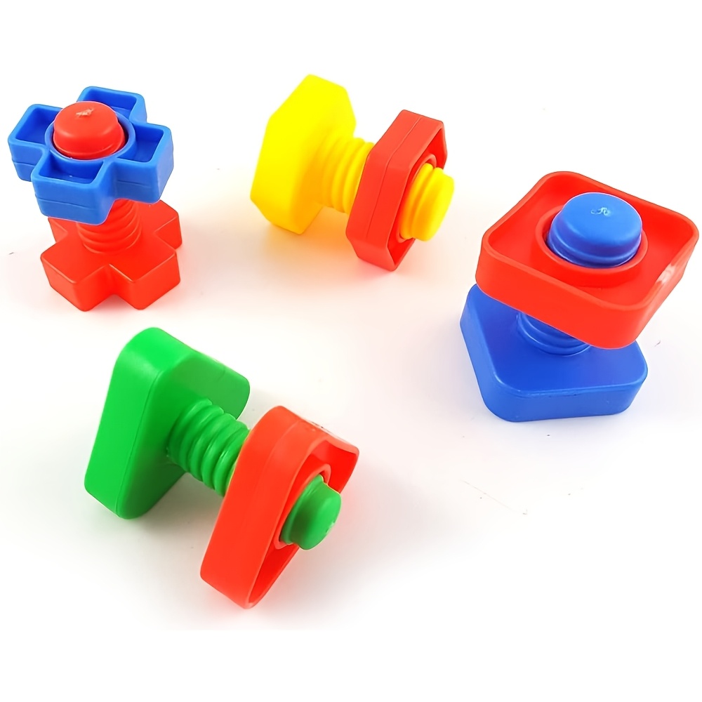 

4pcs Teaser Toys - Parrot Puzzle Nuts And Bolts For Parakeet, , Macaw, , , Budgie, , Canary - Cage Accessories