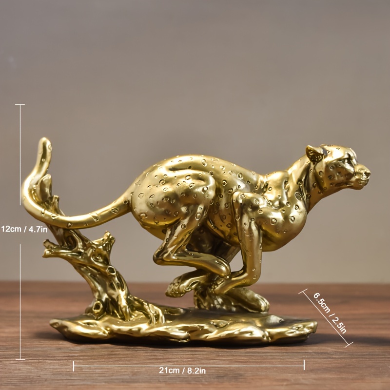 Customized Gold Resin Leopard Sculpture Home Decoration Animal