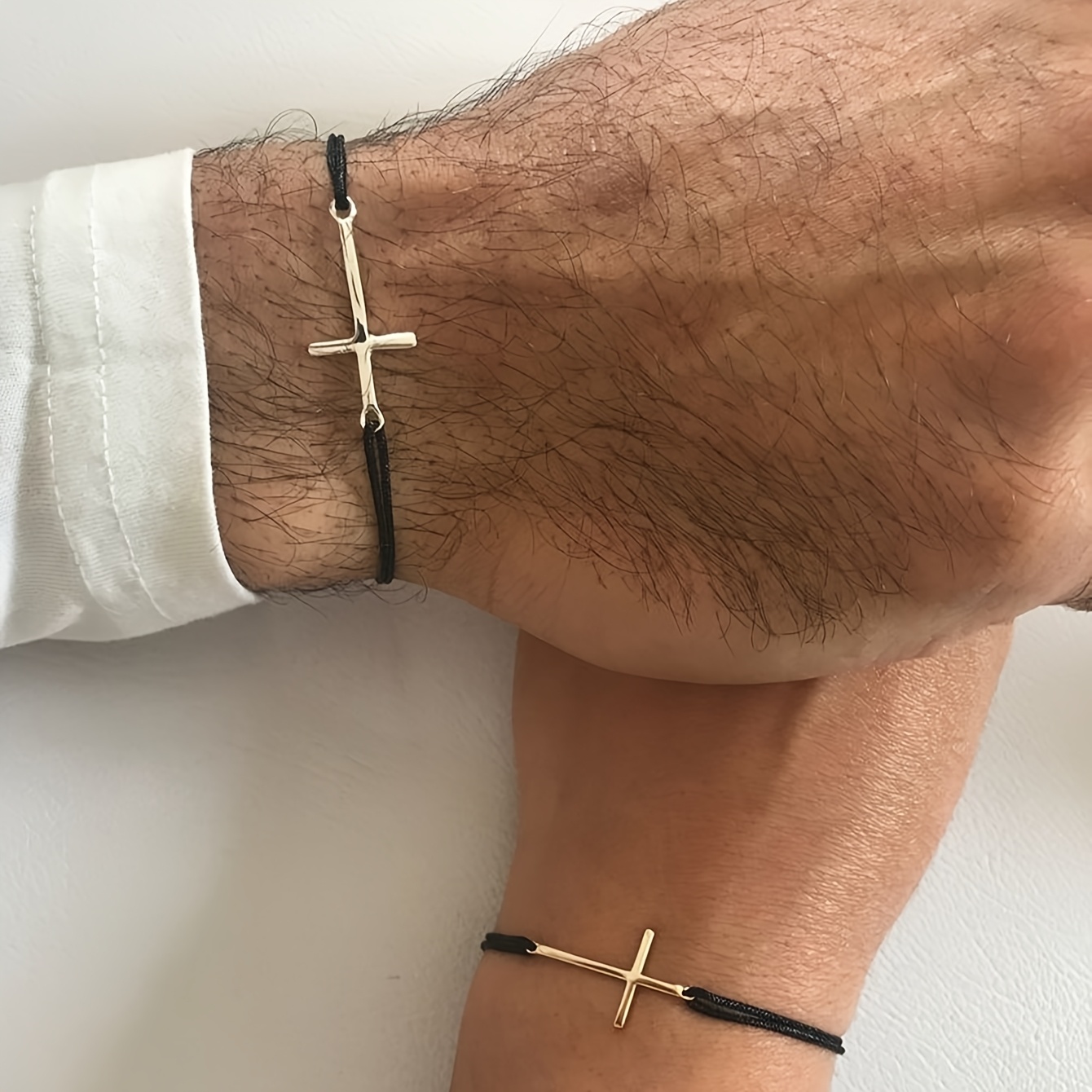 Cross Weave Adjustable Couple Bracelets Set
