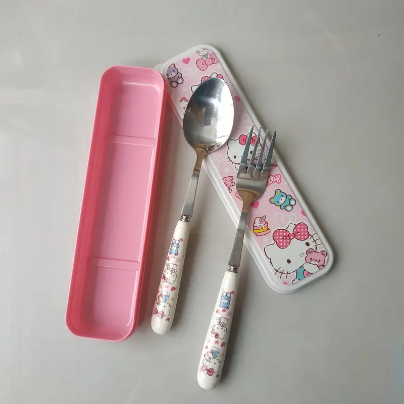 2pcs stainless steel tableware set portable travel spoon fork ideal for picnics daily use featuring for for for for designs christmas everyday dining everyday tableware tableware durable tableware Product details 1