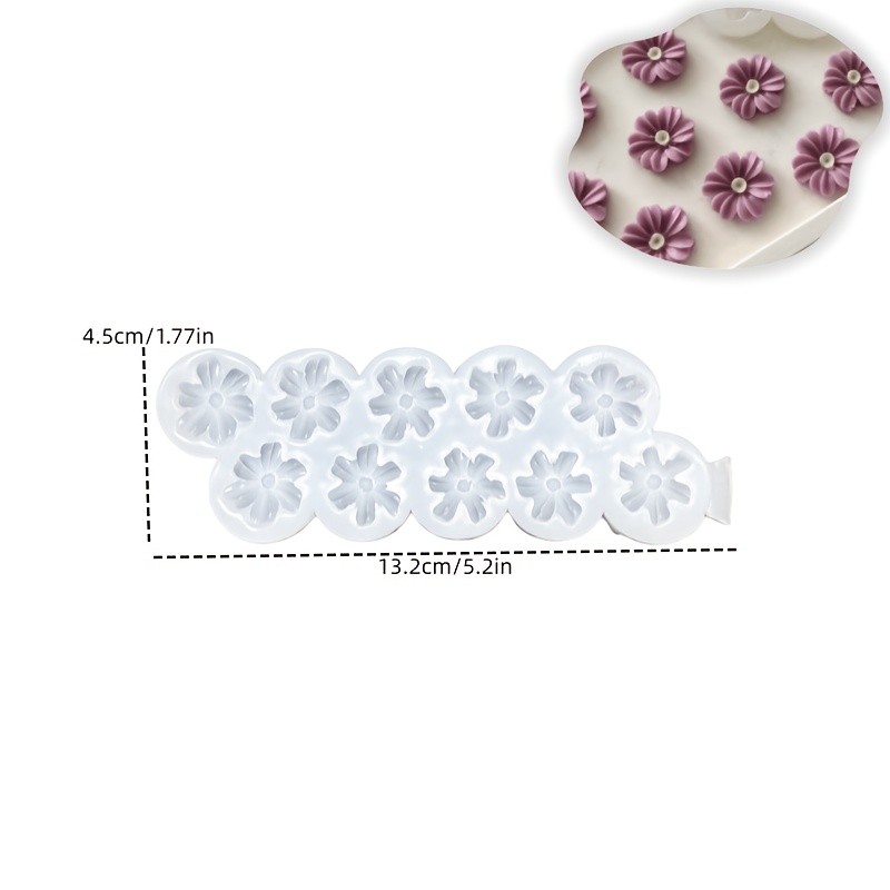 TEMU Moules de moulage en résine 1pc 10 cavités Mini moule marguerite Moule époxy Cristal Bijoux Pendentif marguerite Moule fait main Plâtre Bougie
