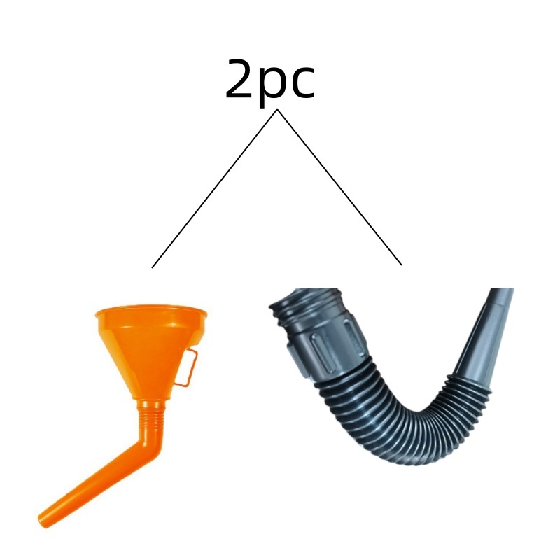 TEMU 2pcs Yellow Universal Fuel Funnel And Black Flexible Extendable Funnel With Mesh Filter, Long Spout, Suitable For Tractor Engines, Generators,