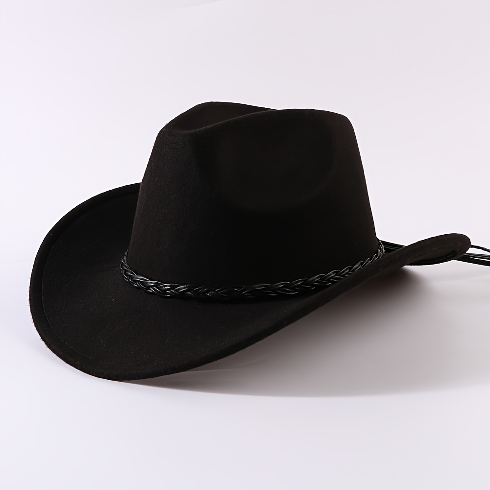 Image of Adjustable Cowboy Hat With Cross- Belt, Suitable For Outdoor Activities And Travel, Western Style, Stylish And Easy, Riding Wear