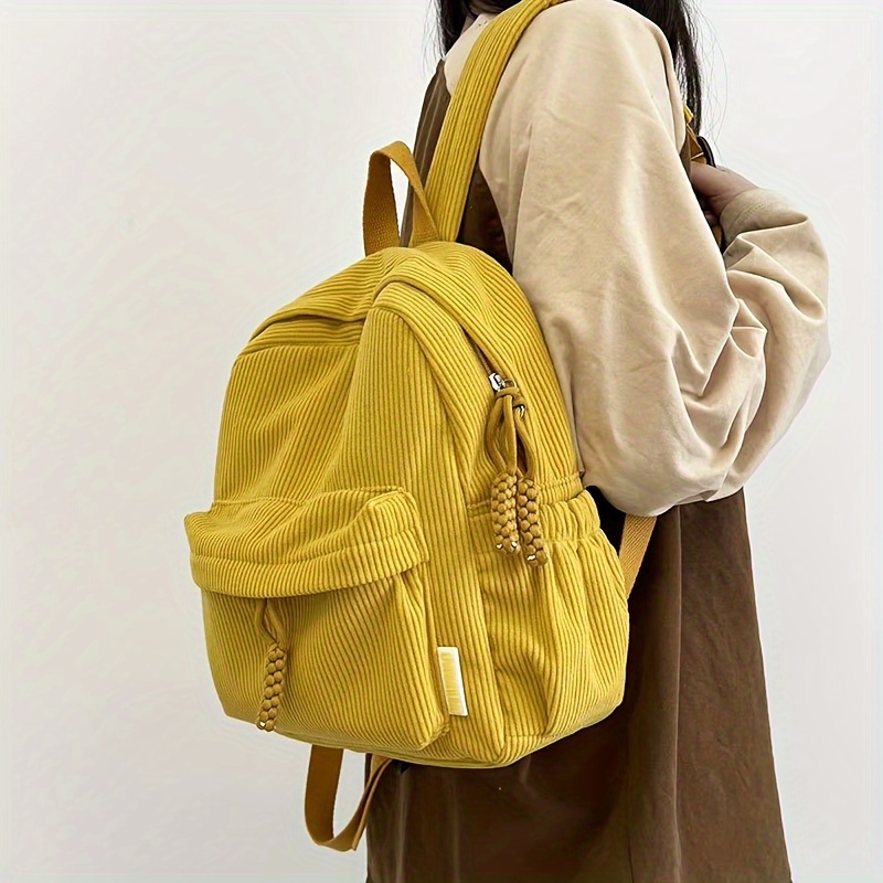 

1pc Corduroy Small Backpack, Casual Travel Backpack, Simple Fashion Backpack