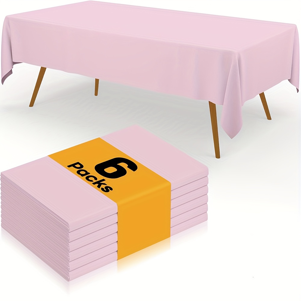 TEMU 6 Tovaglie di plastica usa e getta premium - 54" X 54" Quadrate, Blu Rosa con opzioni di colorate, per feste, matrimoni, picnic, campeggio ed ,