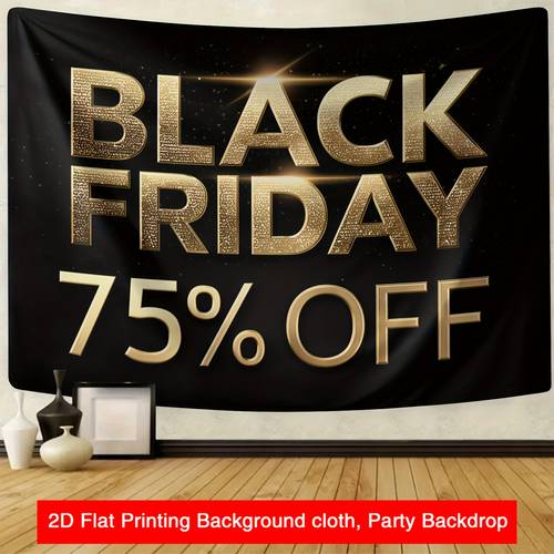 2d flat 2d flat banner 1pc extra large 70 8x90 inch banner black friday coupon decoration with golden text heavy duty store promotion backdrop suitable for retail displays parties events elegant black background sign