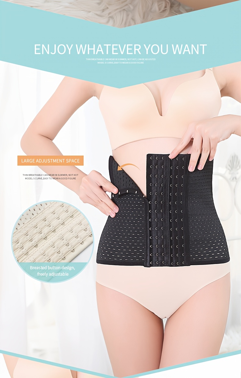 Waist Trainer Corset Shapewear Tummy Control Body Shaper Waist Cincher for Women Postpartum Belly Band Wrap with 6 Rows of Hooks