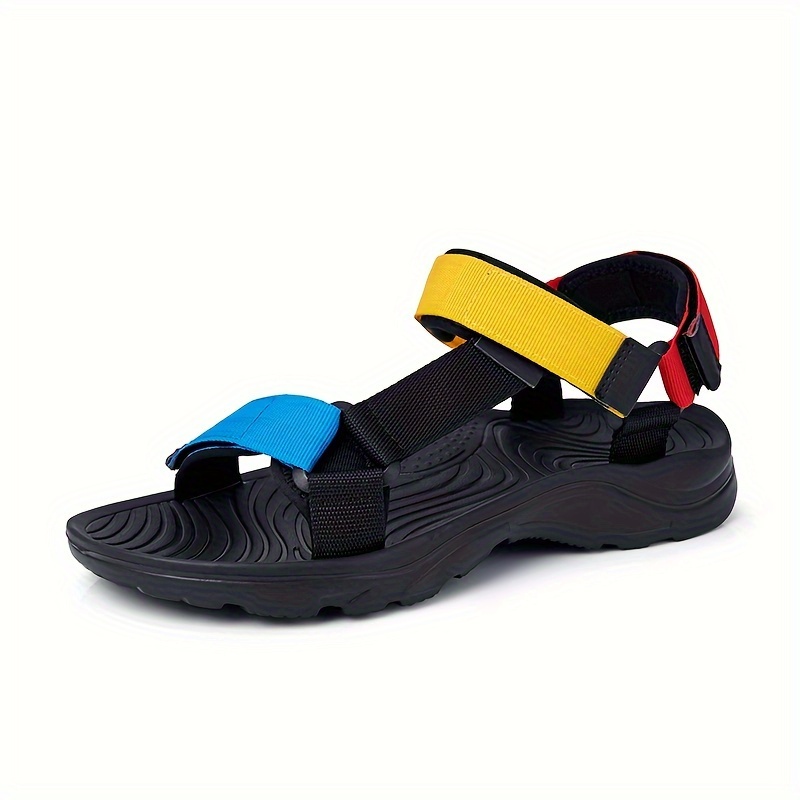 

Unisex Colorblock Flat Sporty Sandals, Lightweight Open Toe Summer Shoes, Casual Comfy Outdoor Sandals