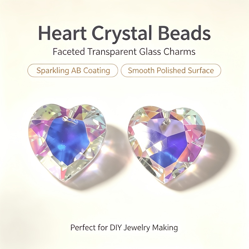 AB Iridescent Heart Crystal Pendant Necklace