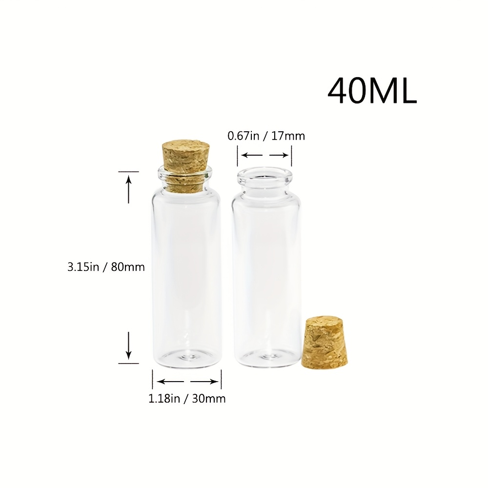 10pcs /30ml/40ml/50ml/60ml Glass Bottles With Cork Small Transparent Clear Mini Empty Glass Vials Jars Gift Pack For Wedding Holiday Bottles