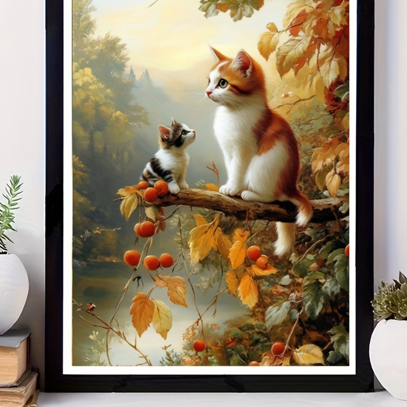 

30*40cm/11.8*15.7in 2 Little Kittens Full Diamond Mosaic Art Pictures 5d Diy Handmade Gift Home Decoration