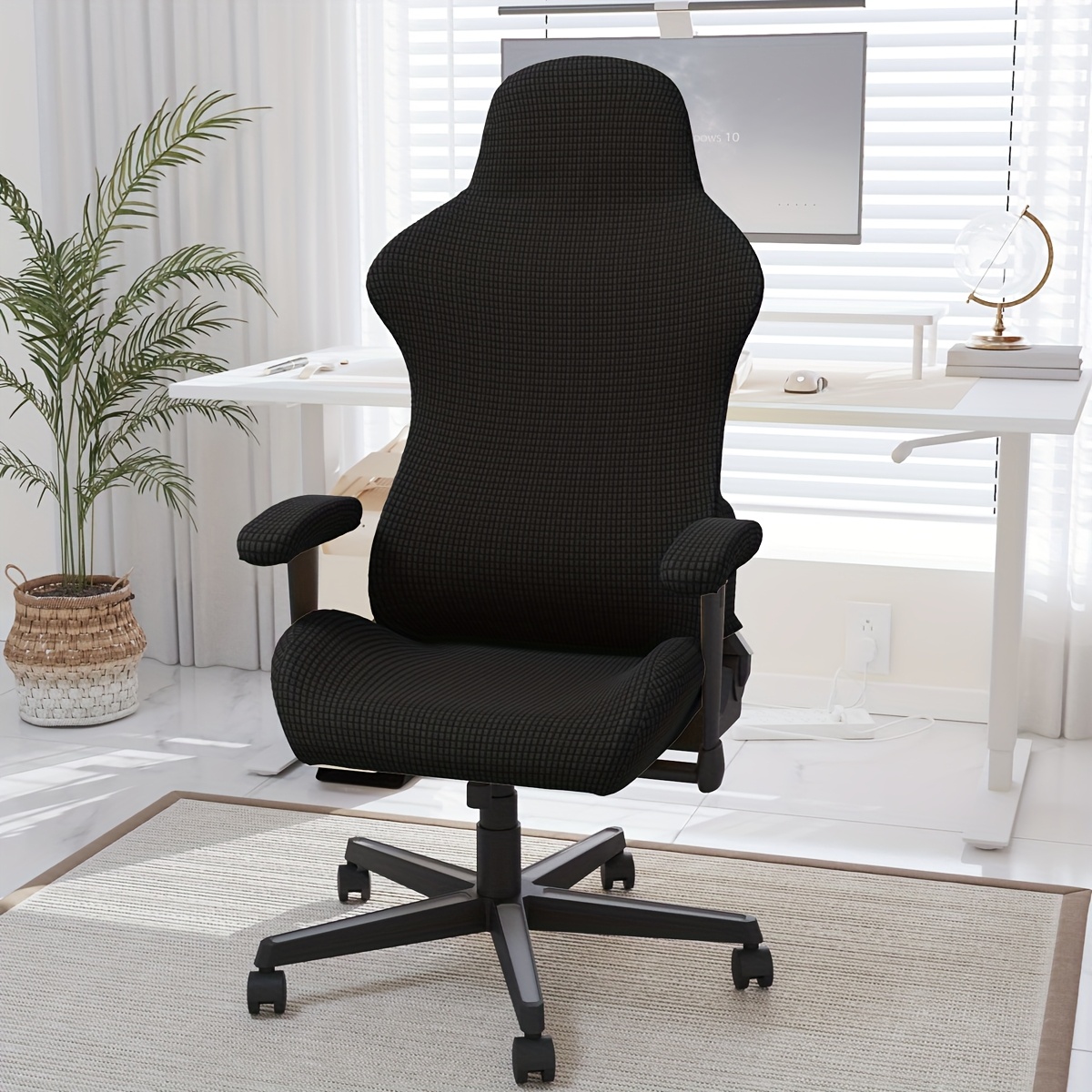 TEMU 1 Housse de chaise de jeu extensible en velours intégrale, adaptée aux animaux de compagnie, toutes saisons