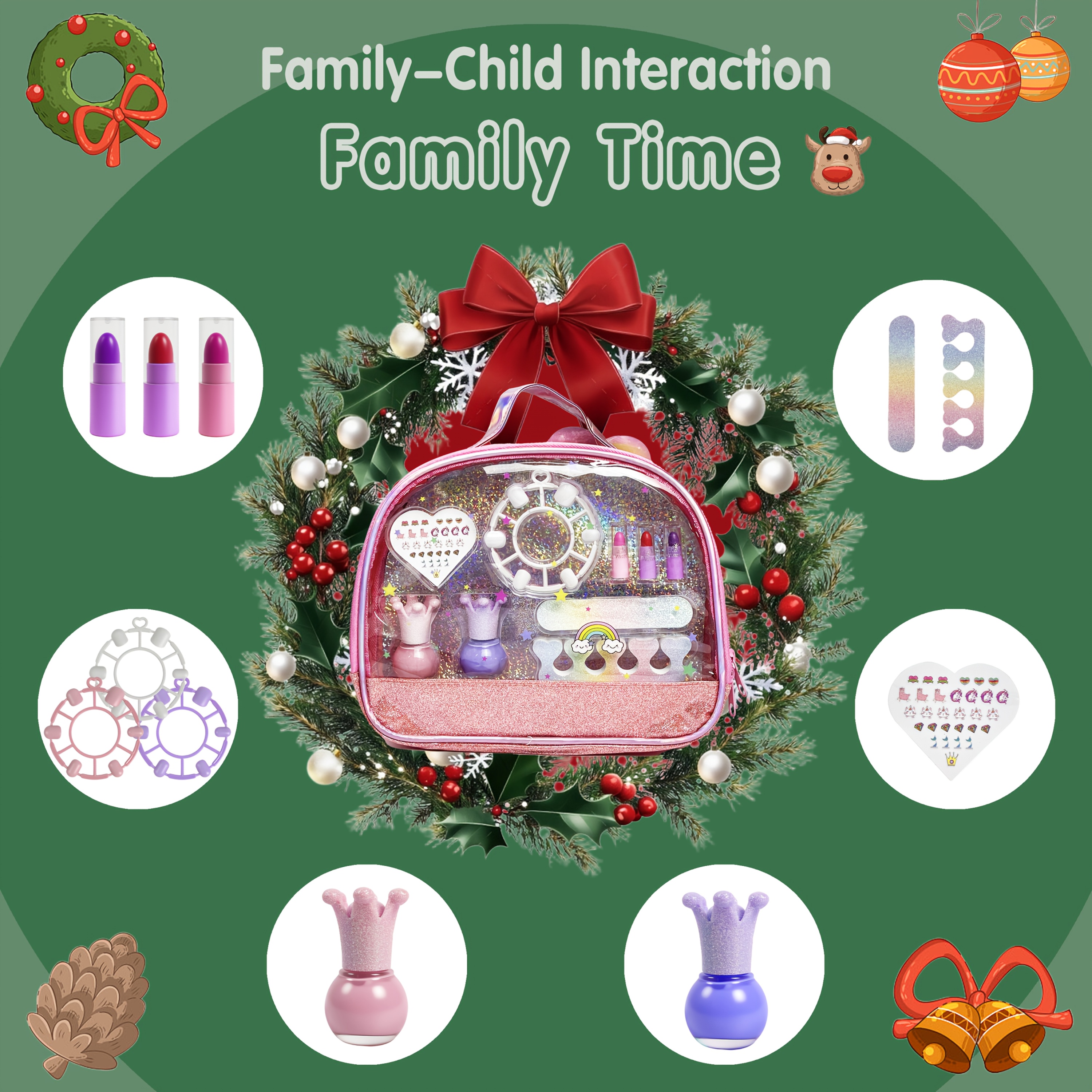 16pcs kids role-play makeup set, washable pretend play cosmetic toy kit for girls - perfect gift for birthdays, easter, christmas, and princesses, suitable   3-14 0