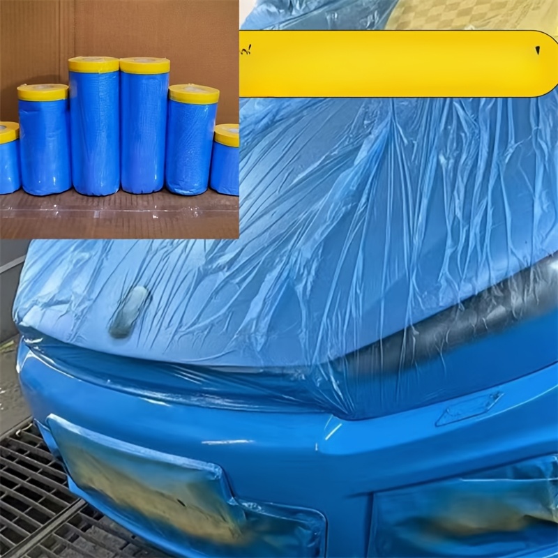 

2 Rolls Masking Film, High-temperature Resistant, No Residue, , Pe Material For Car Painting Protection