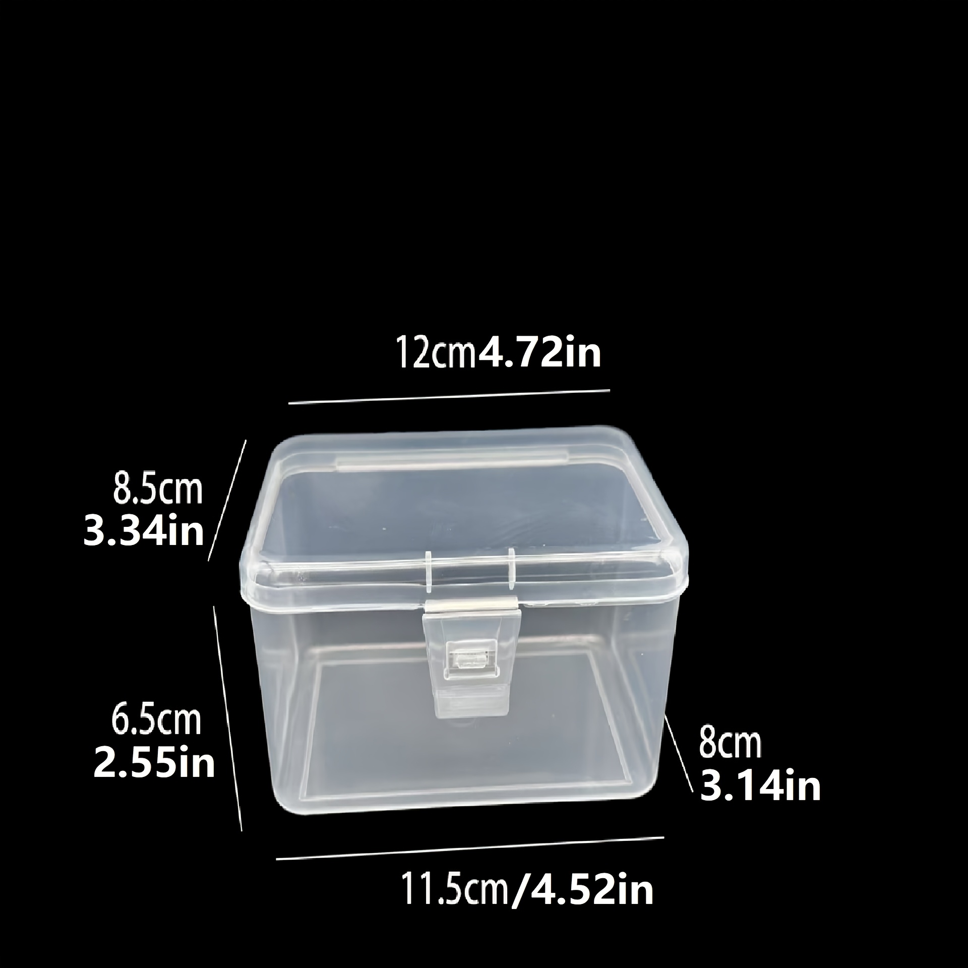 TEMU Scatola portaoggetti con fibbia in plastica, 12 x 8,5 x 6,5 cm, organizer piccolo impilabile, materiale PP, per oggetti : gioielli, cancelleria,