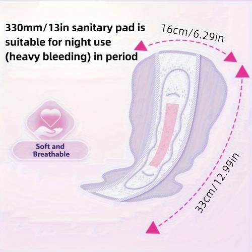 [SecureSeal] 6/12×10pcs 330mm/13in Feminine Pad, Night Ues Pad For Women, Ultra-thin Sanitary Napkin, Household & Outdoor Travel Sanitary Napkins, Reliable Protection And Absorbency Of Feminine Moisture, Anti-Leaks, Female Periods Supplies