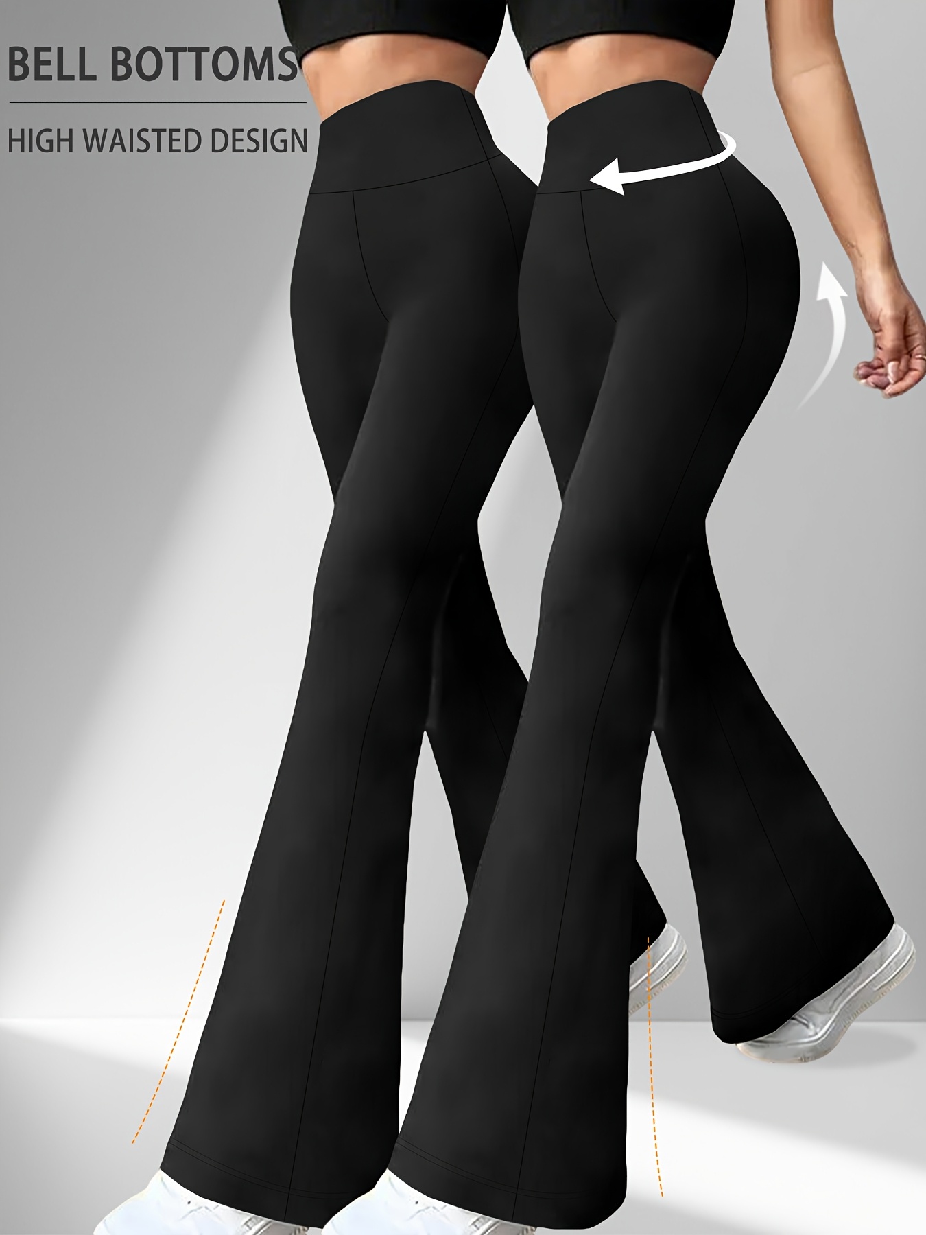 2 pack womens super soft high waisted flare pants for women tummy control no see through workout yoga running bell  