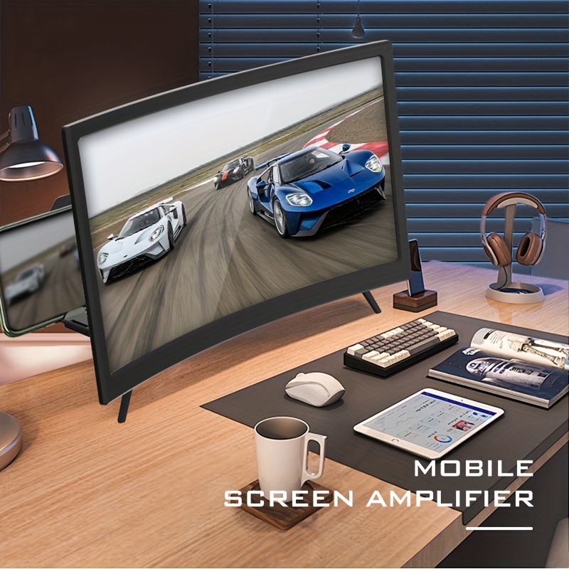 18 inch 3d pull out mobile phone screen magnifying glass high definition curved magnifying glass lazy bracket comfortable viewing